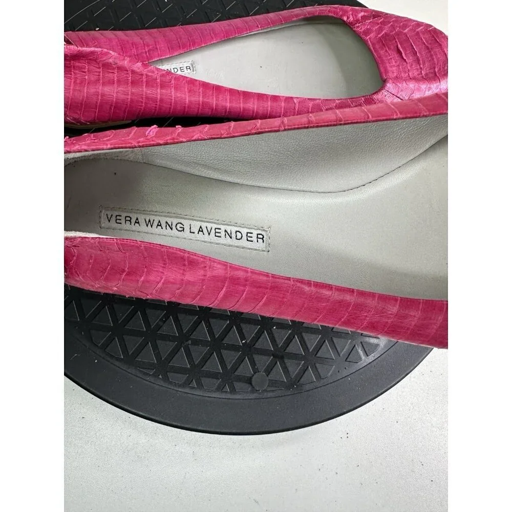 VERA WANG Lavender Label Shimmer Pink Genuine Leather Ballet Flats 6.5 Med